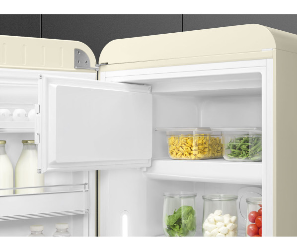Smeg FAB28LCR6 retro jaren 50 koelkast - creme - linksdraaiend