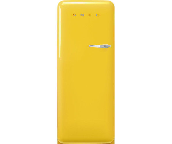 Smeg FAB28LYW6 retro jaren 50 koelkast - geel - linksdraaiend