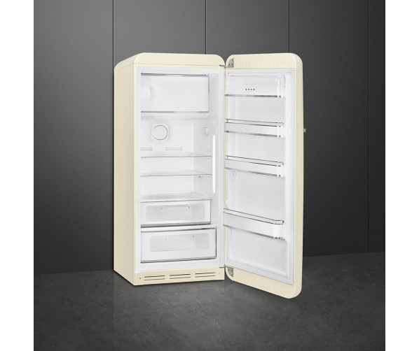 Smeg FAB28RCR6 retro jaren 50 koelkast - creme - rechtsdraaiend