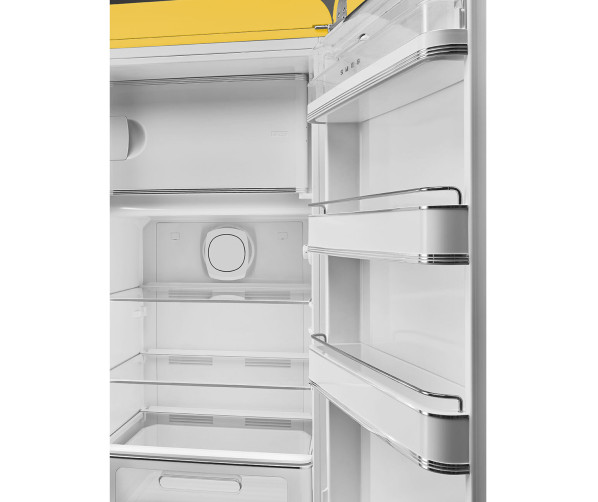 Smeg FAB28RYW6 retro jaren 50 koelkast - geel - rechtsdraaiend