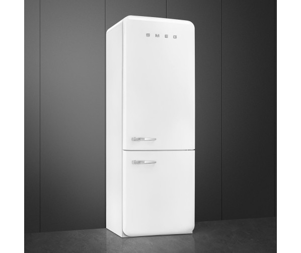 Smeg FAB38RWH6 retro jaren 50 koelkast - wit - rechtsdraaiend