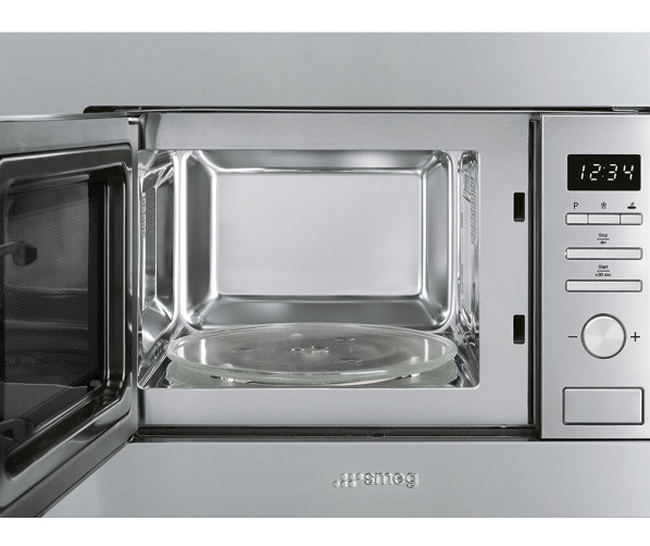 Smeg FMI020X inbouw magnetron met grill - nis 38 cm.