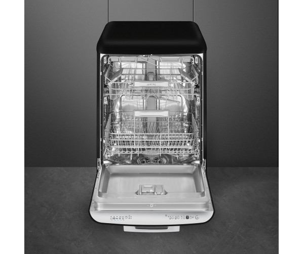 Smeg LVFABBL3 vrijstaande retro jaren 50 vaatwasser - zwart