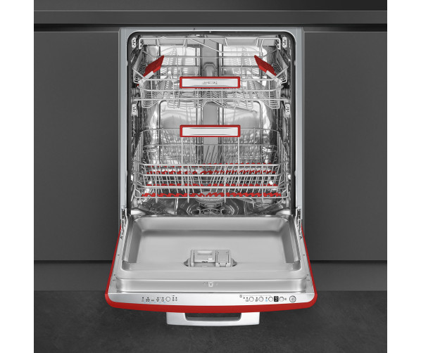 Smeg STFABRD3 retro jaren 50 onderbouw vaatwasser - rood