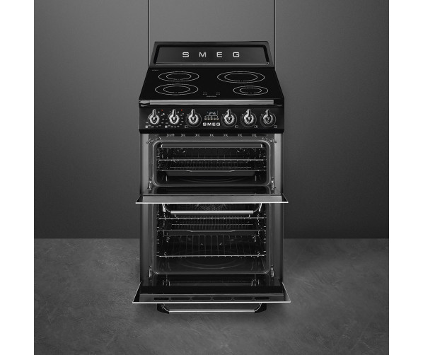 Smeg TR62IBL2 inductie fornuis - zwart - 60 cm. breed