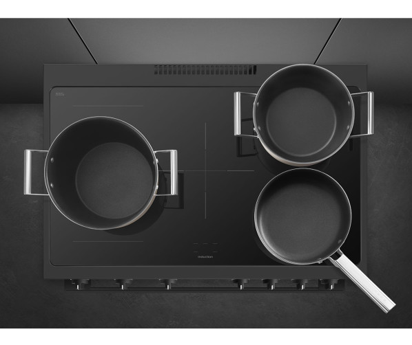 Smeg B95IMAN9 inductie fornuis - volledig antraciet