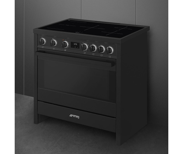 Smeg B95IMAN9 inductie fornuis - volledig antraciet