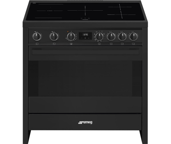 Smeg B95IMAN9 inductie fornuis - volledig antraciet