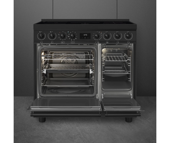 Smeg C92IPN2 inductie fornuis - mat zwart - dubbele oven