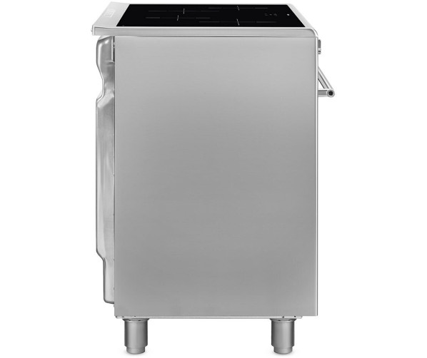 Zijaanzicht foto van de Smeg CG90CIXT inductie fornuis