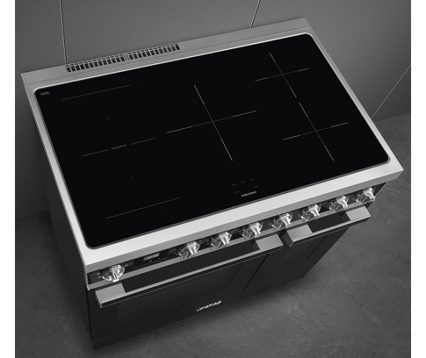 Smeg CPF92IMA inductie fornuis - antraciet - dubbele oven - Portofino