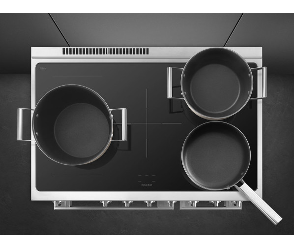 Smeg CPF92IMBL inductie fornuis - zwart - dubbele oven - Portofino
