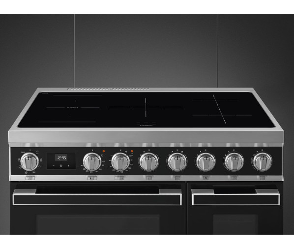 Smeg CPF92IMBL inductie fornuis - zwart - dubbele oven - Portofino