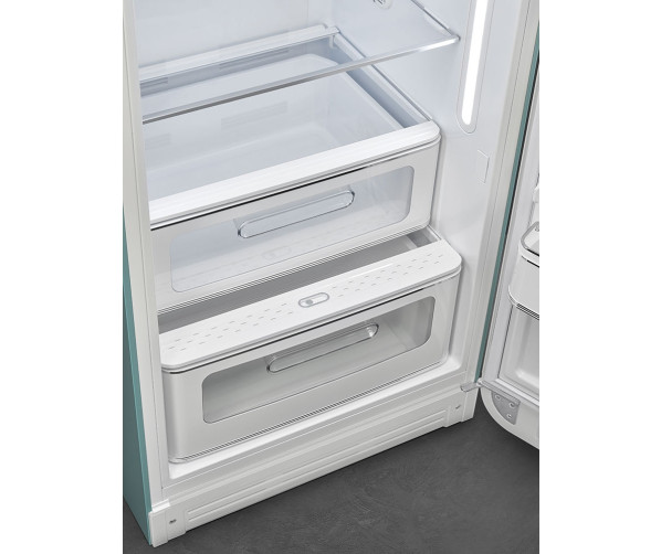 21 liter verse zone Life Plus in de Smeg FAB28RDEG5 koelkast groen