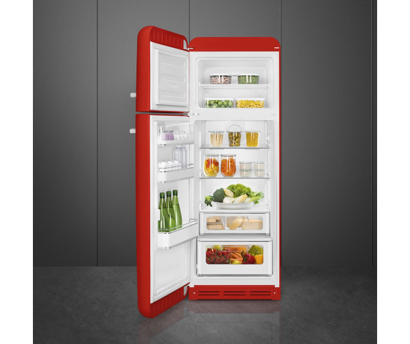 Smeg FAB30LRD5 linksdraaiende retro koelkast - rood