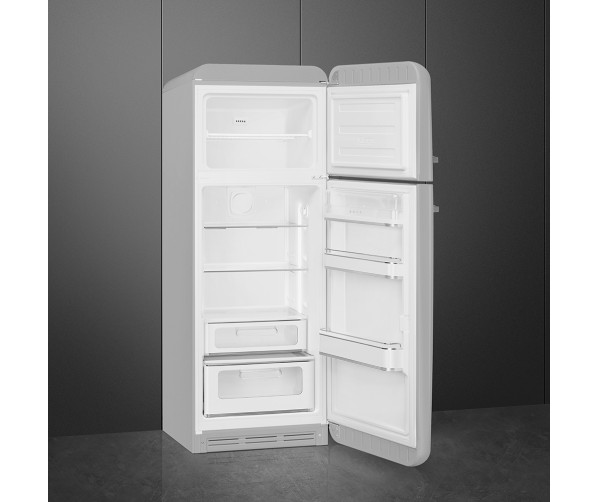 Smeg FAB30RSV5 rechtsdraaiende retro koelkast - zilver metallic