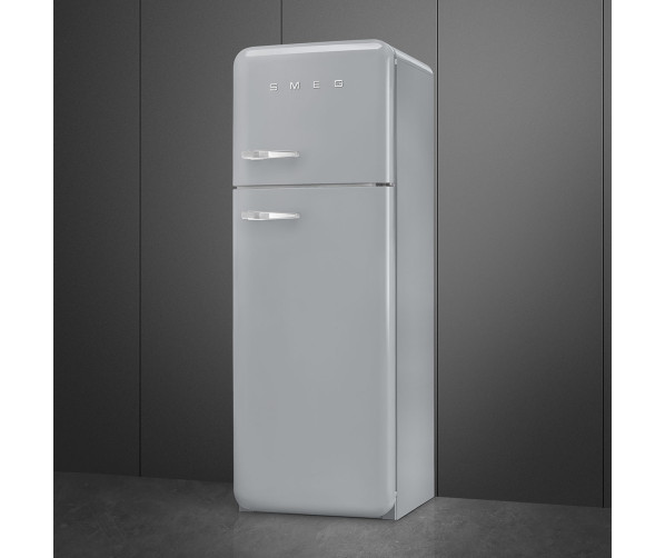 Smeg FAB30RSV5 rechtsdraaiende retro koelkast - zilver metallic