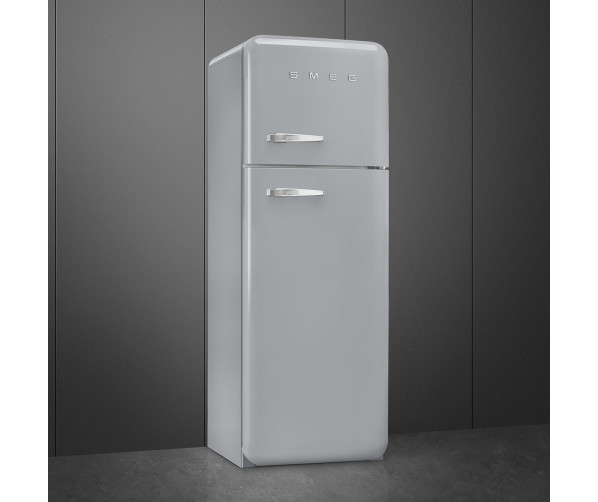 Smeg FAB30RSV5 rechtsdraaiende retro koelkast - zilver metallic