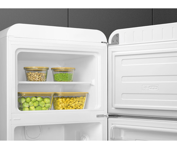 Smeg FAB30RWH5 retro jaren 50 koelkast - rechtsdraaiend - wit