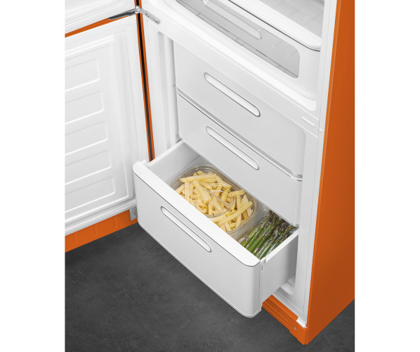 Smeg FAB32LOR5 retro jaren 50 koelkast oranje - linksdraaiend