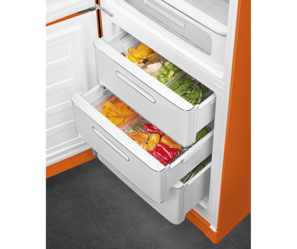 Smeg FAB32LOR5 retro jaren 50 koelkast oranje - linksdraaiend
