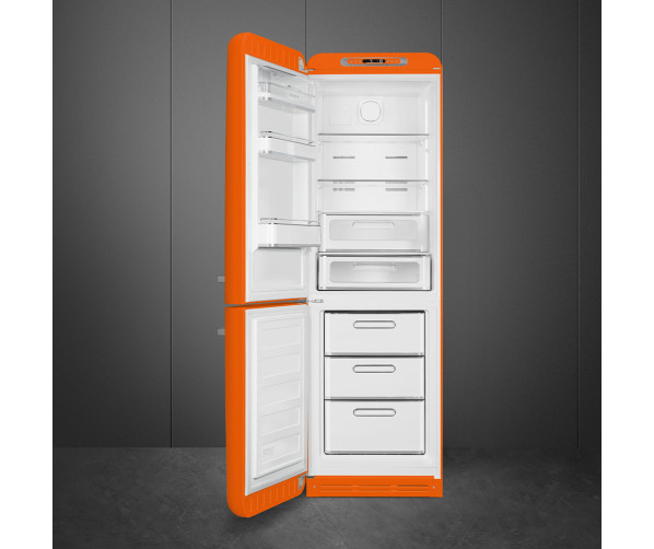 Smeg FAB32LOR5 retro jaren 50 koelkast oranje - linksdraaiend