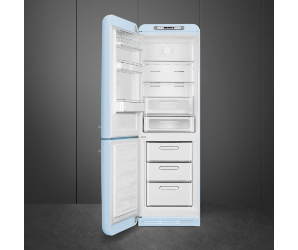 Smeg FAB32LPB5 retro jaren 50 koelkast blauw - linksdraaiend