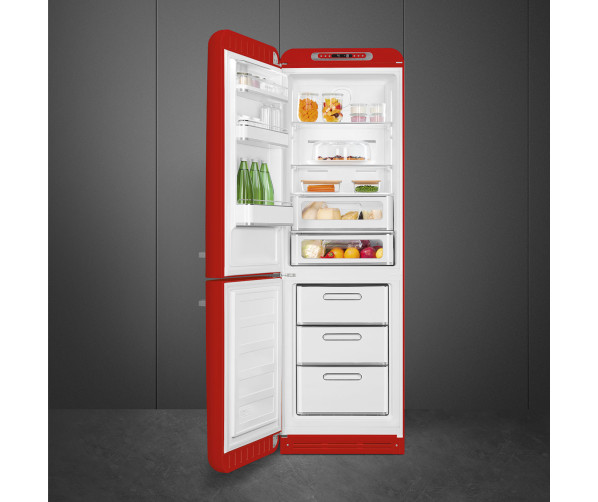 Smeg FAB32LRD5 retro jaren 50 koelkast - rood - linksdraaiend