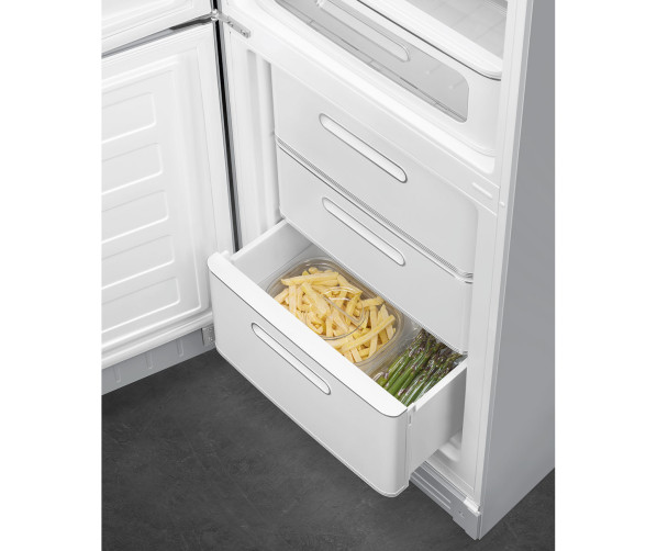 Smeg FAB32LSV5 retro jaren 50 koelkast zilver - linksdraaiend