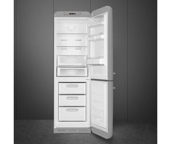 Smeg FAB32RSV5 retro jaren 50 koelkast zilver- rechtsdraaiend