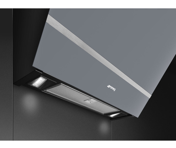 Smeg KV26S afzuigkap schuin anti-hoofdstoot - zilver