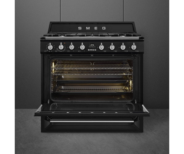 Smeg TR90NNLK9 fornuis - zwart - 90 cm. breed - Victoria