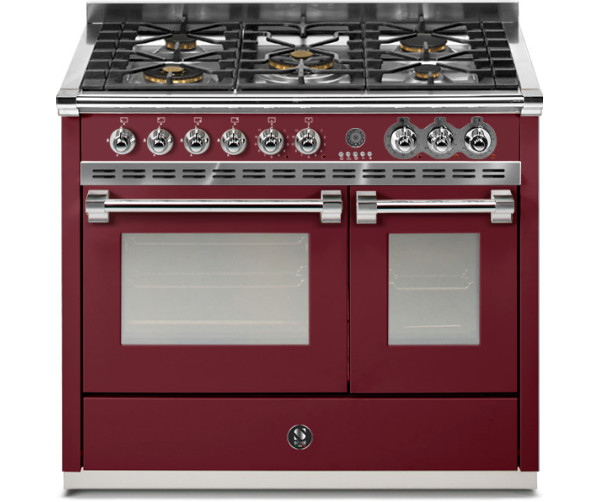 Steel A10FF-4M Ascot gas fornuis uitgevoerd in de kleur Bordeaux