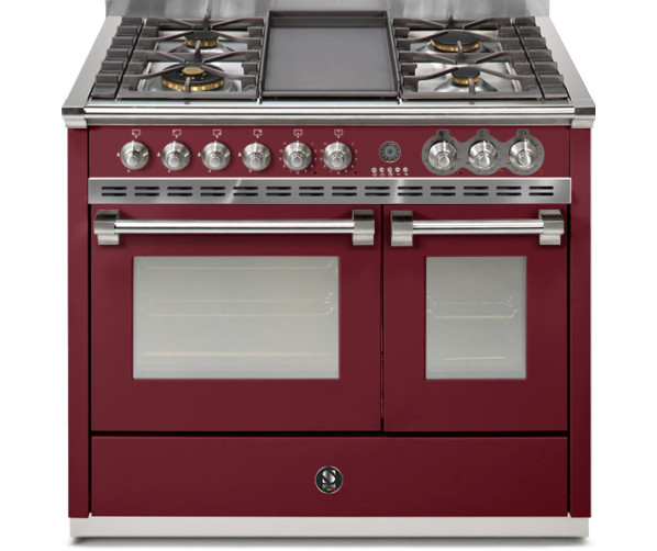 Steel A10FF-4T Ascot gas fornuis - 100 cm breed in de kleur Bordeaux