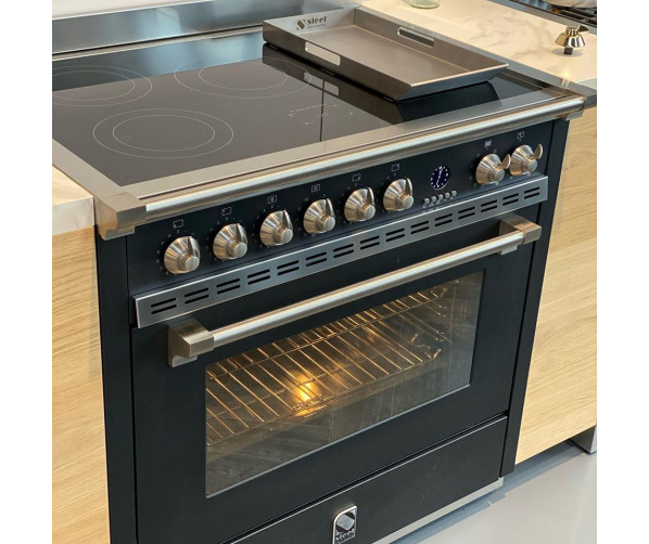 Steel A9F-5FI Ascot inductie fornuis - antraciet/nikkel