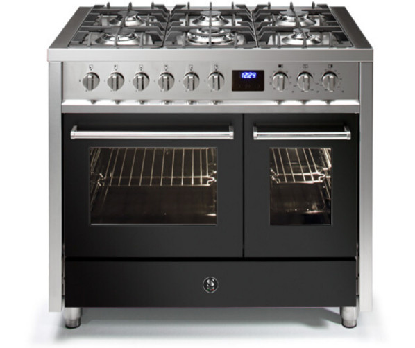 Steel E10FF-6 fornuis met dubbele oven - 100 cm breed
