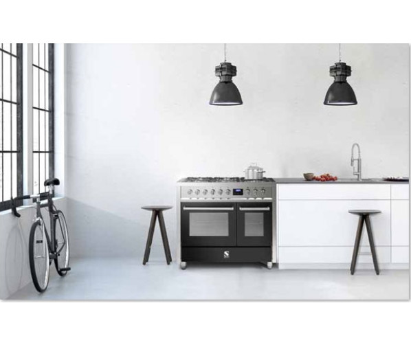 Steel E10FF-6 fornuis met dubbele oven - 100 cm breed
