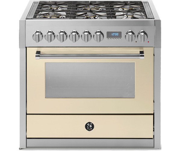 Steel G9F-6W fornuis afgebeeld in de kleur Crema