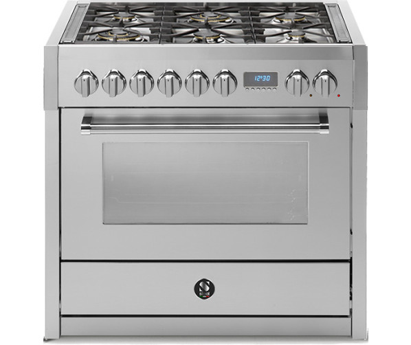 Steel G9F-6W rvs fornuis - 90 cm. breed - 6 gasbranders