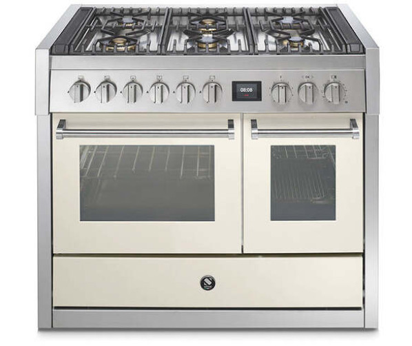 Steel GQ10SF-4M fornuis met combi-stoomoven en mega wok - 100 cm breed