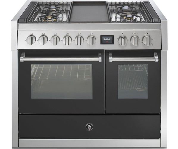 Steel GQ10SF-4T fornuis met combi-stoomoven en frytop - 100 cm breed