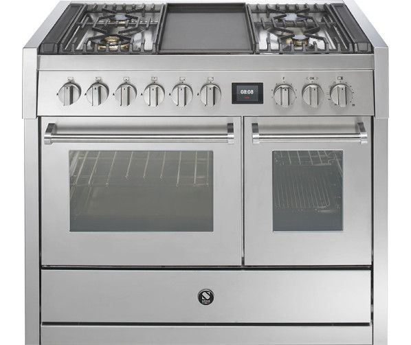 Steel GQ10SF-4T fornuis met combi-stoomoven en frytop - 100 cm breed