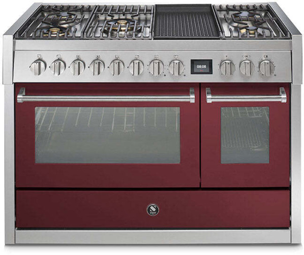 Steel GQ12SF-4BM rvs fornuis met combi-stoomoven - 120 cm breed