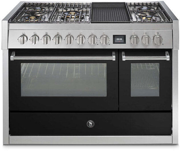 Steel GQ12SF-4BM rvs fornuis met combi-stoomoven - 120 cm breed