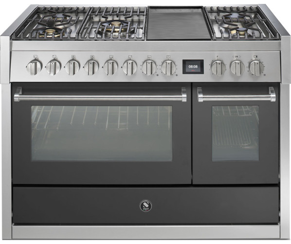 Steel GQ12SF-4TM rvs fornuis met combi-stoomoven - 120 cm breed