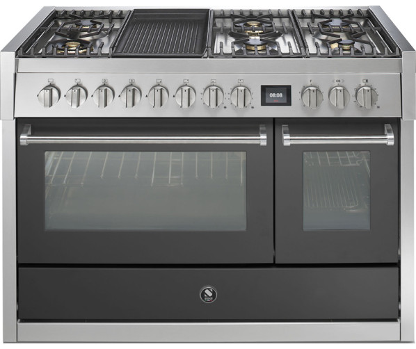 Steel GQ12SF-6B rvs fornuis met combi-stoomoven - 120 cm breed