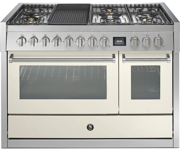 Steel GQ12SF-6B rvs fornuis met combi-stoomoven - 120 cm breed