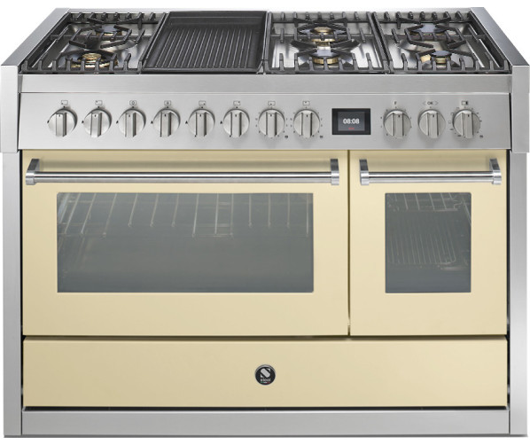 Steel GQ12SF-6B rvs fornuis met combi-stoomoven - 120 cm breed