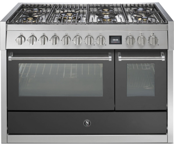 Steel GQ12SF-6M rvs fornuis met combi-stoomoven - 120 cm breed