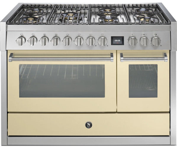 Steel GQ12SF-6M rvs fornuis met combi-stoomoven - 120 cm breed